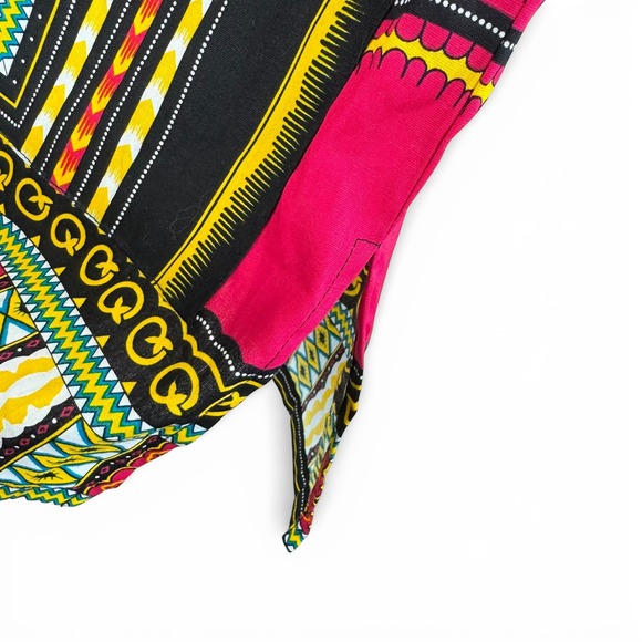 Vipada Handmade Traditional African Dashikis Shirt Red Tribal Print Small NEW - Picture 4 of 6